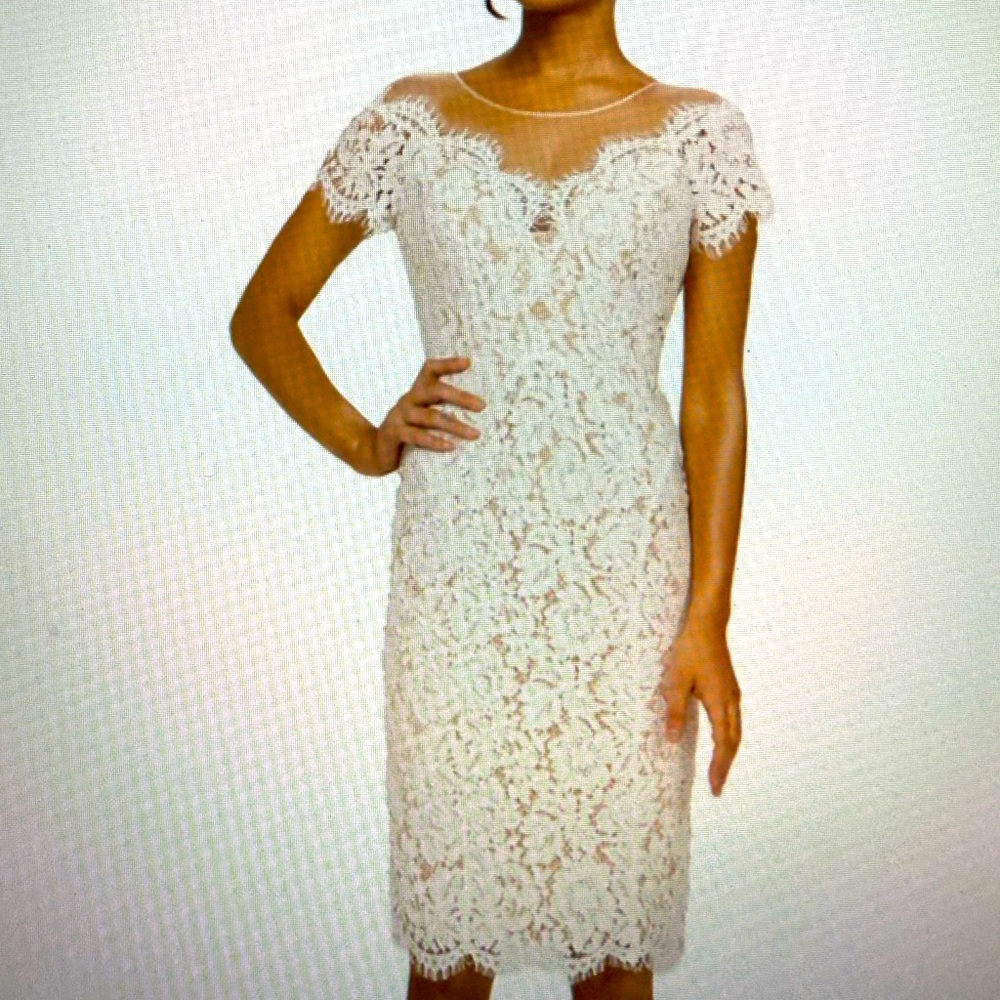 NWT-Rene Ruiz Illusion Neckline Lace Dress Size 12